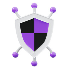 shield 3d icon isolated on white. internet security illustration.