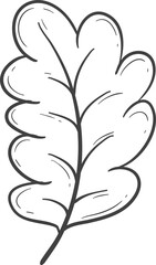 Hand drawn autumn leaves outline decoration