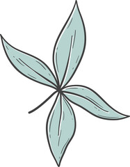 Hand drawn autumn leaves outline decoration