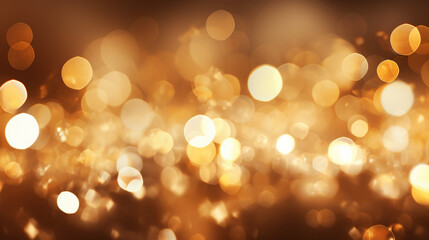 Christmas sparkling golden lights. background of bright glow bokeh