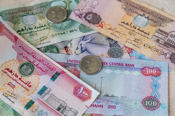 UAE currency background