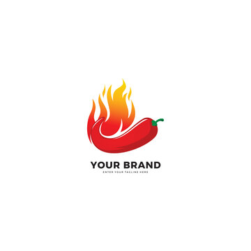 Super spicy red chili logo, vector graphic design