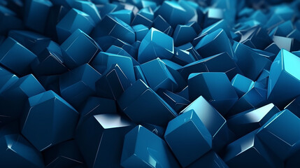 abstract blue cubics background 3d rendering