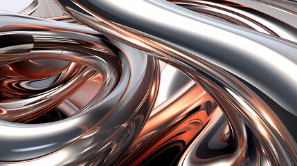 abstract chrome 3d rendering