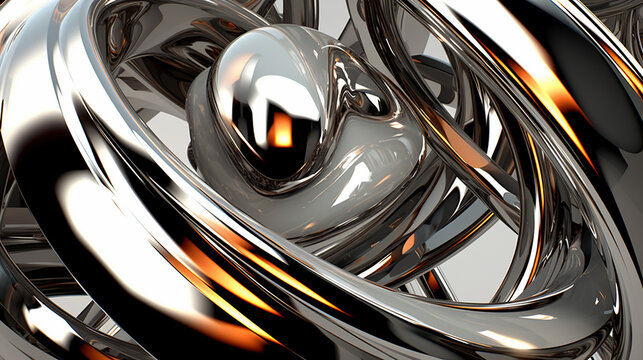 abstract chrome 3d rendering