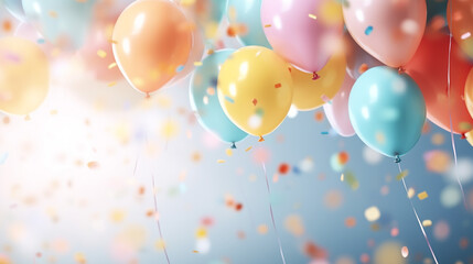 festive background with balloons 3d rendering