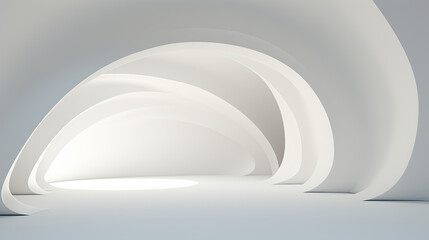 white curvy background 3d rendering
