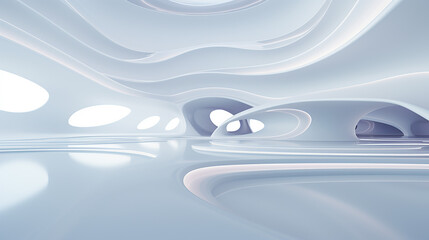 white futuristic curve background 3d rendering