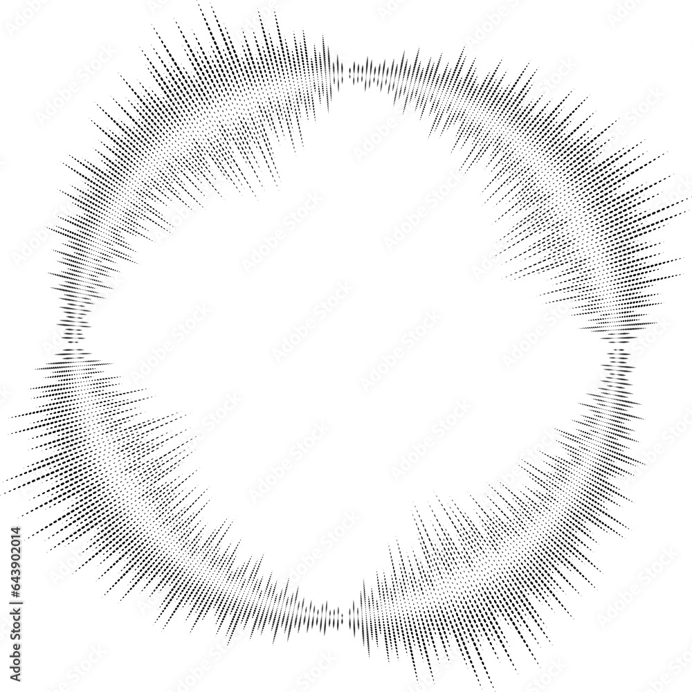 Poster circle sound wave. audio music equalizer. spectrum radial pattern and frequency frame.