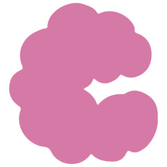 Cloud letter C flat illustration