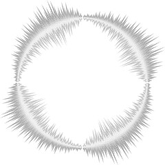Circle sound wave. Audio music equalizer. Spectrum radial pattern and frequency frame.