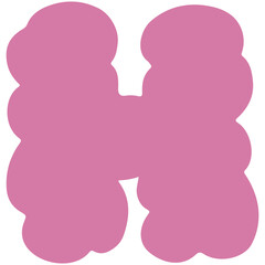 Cloud letter H flat illustration