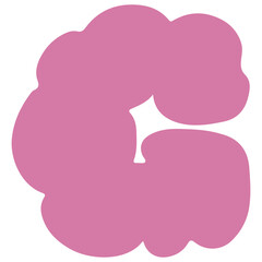 Cloud letter G flat illustration