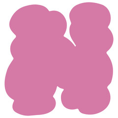 Cloud letter N flat illustration