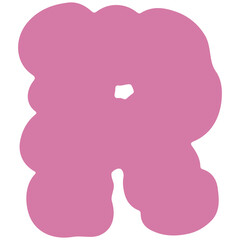 Cloud letter R flat illustration