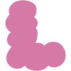 Cloud letter L flat illustration