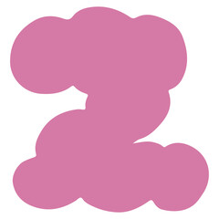 Cloud letter Z flat illustration