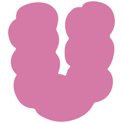 Cloud letter U flat illustration