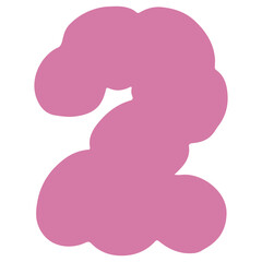 Cloud number 2 flat illustration