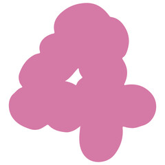 Cloud number 4 flat illustration