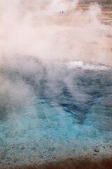 Active Geyser churning out smokey hot air in Iceland