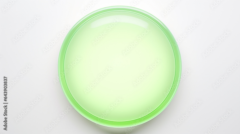 Poster green light fluorescent button isolated on the background of computer graphics website design