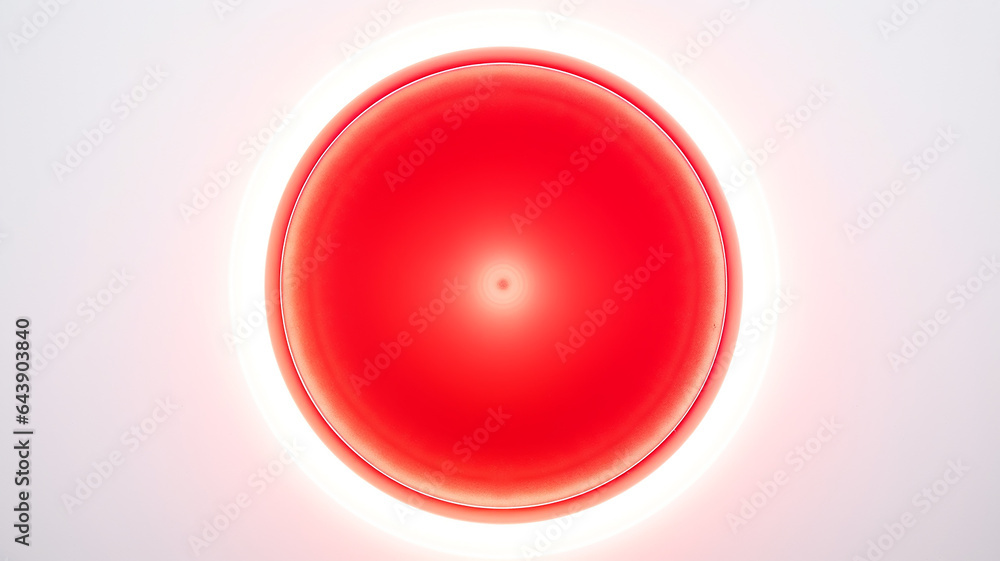 Poster red light fluorescent button isolated on the background of computer graphics website design