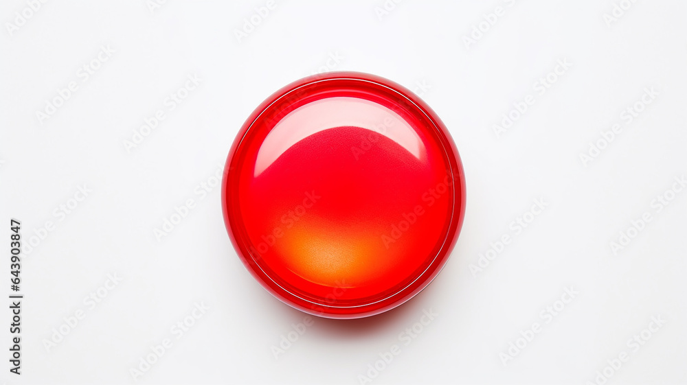 Poster red light fluorescent button isolated on the background of computer graphics website design