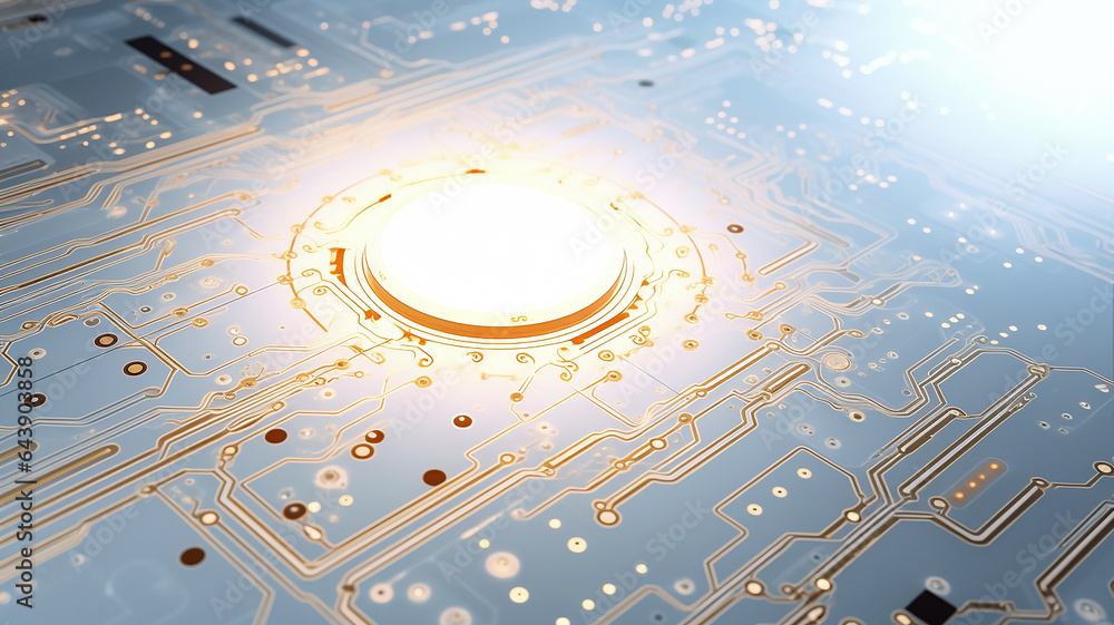 Aufkleber white computer chip light fluorescent button isolated on the background computer graphics website design