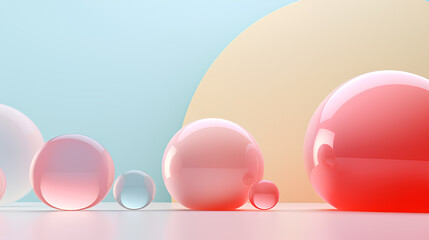 Abstract pastel background with colorful balls