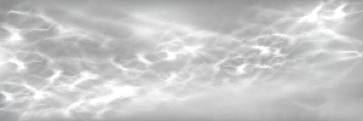 White water wave light surface overlay background. 3d clear ocean surface pattern with reflection effect backdrop. Marble desaturated texture. Sunny aqua ripple movement with shiny refraction