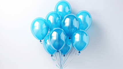 party balloons blue translucent. shiny holiday decoration