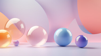 Abstract pastel background with colorful balls