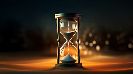 Hourglass with Glowing Sand, Generative AI