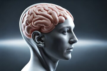 human head with brain