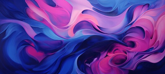 Obraz premium Abstract marbling oil acrylic paint background illustration art wallpaper - Pink blue color with liquid fluid marbled paper texture banner painting texture