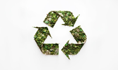 Recycle symbol on a white background