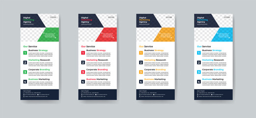 Modern Creative Corporate dl flyer or rack card layout vector design template for corporate business. Useful for leaflet, booklet, brochure, poster, profile, and web banner. 