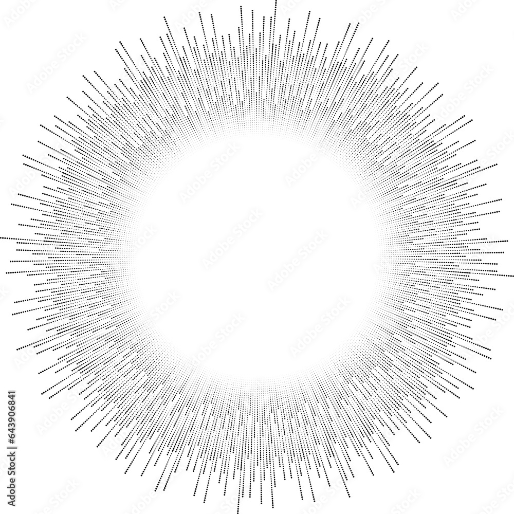 Poster circle sound wave. audio music equalizer. spectrum radial pattern and frequency frame.