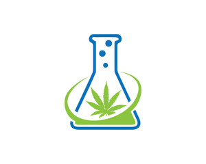 Lab and cannabis logo