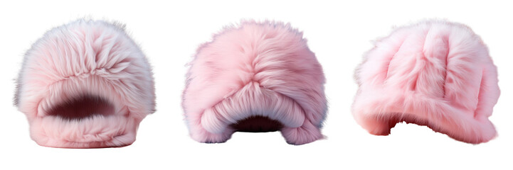 transparent background with fur hat and ear flaps