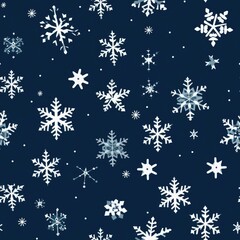 Naklejka na ściany i meble Seamless texture of snowflakes