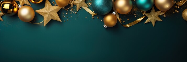 Christmas emerald background with copy space