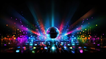 Neon disco party background - obrazy, fototapety, plakaty