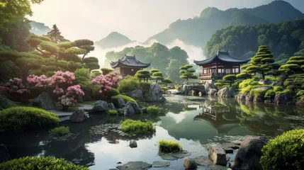 Zelfklevend Fotobehang Lush Landscape of South Korea © olegganko