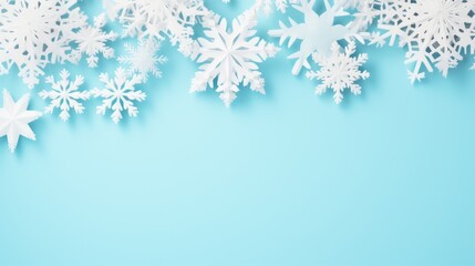 Blue winter background with snowflakes