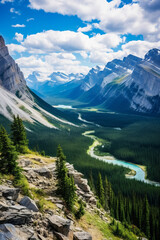 Fototapeta premium Panoramic view Rockies Mountains