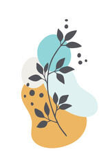 Collection of hand drawn spring flowers and plants. Monochrome vector illustrations in sketch style.