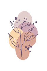 Collection of hand drawn spring flowers and plants. Monochrome vector illustrations in sketch style.