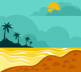 Fototapeta na wymiar summer beach background vector illustration